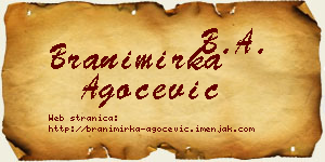 Branimirka Agočević vizit kartica